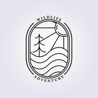 naturaleza aventura vida silvestre aire libre logo icono símbolo vector ilustración diseño imprimir camiseta serigrafía pegatina line art