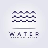 wave water ocean flow logo icon symbol sign element label vector illustration design simple line monoline simple minimal