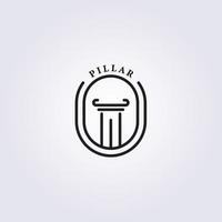 simple justice law pillar line logo vector icon symbol illustration design