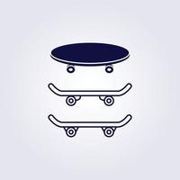 skateboard symbol icon sticker logo vector illustration design graphic simple line art vintage retro