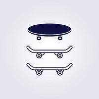 skateboard symbol icon sticker logo vector illustration design graphic simple line art vintage retro