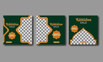 plantilla de banner de venta de ramadán para vector libre de redes sociales