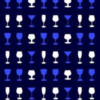 Alcohol wine glass seamless pattern vector shape illustration blue print drink background simple shape napkin