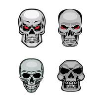 glossy skull image set for logo vector