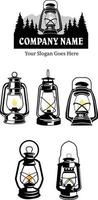 lantern icon illustration for camping and outdoor activity logo vector