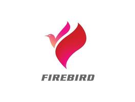 fuego llama pájaro aceite deporte logo vector