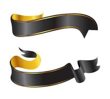 Vintage gold and black ribbon banners. vector