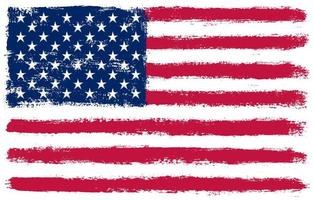 Brush stroke American flag. vector