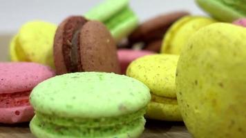 Set Of Multicolored French Macaron on Table video