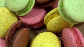 Set Of Multicolored French Macaron on Table video