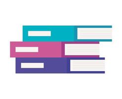 pile of books, on white background, stack of books, concept of learning vector