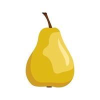Yellow pear icon. Whole healthy fruit. Sweet food for diet. Vector flat illustration