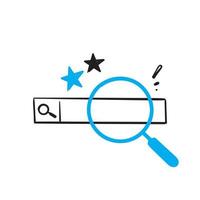 hand drawn doodle search bar illustration vector