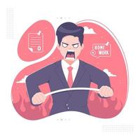 emotional angry teacher character vector illustration