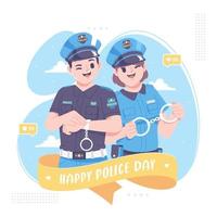happy police day illustration background vector