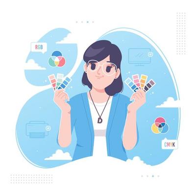 RGB and CMYK color model illustration background