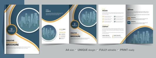 Creative Corporate Modern Business Bifold Brochure Template Design. vector