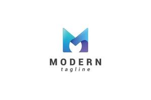 letra m logotipo de empresa colorido 3d creativo vector