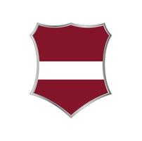 Flag of Latvia with silver frame vector