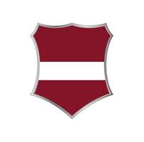 Flag of Latvia with silver frame vector