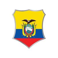 Flag of Ecuador with silver frame vector