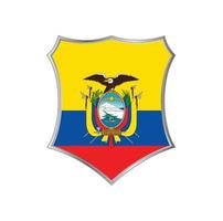 bandera de ecuador con marco plateado vector