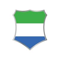 Flag of Sierra Leone with silver frame vector