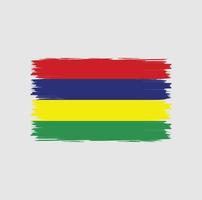 Flag of Mauritius with brush style vector