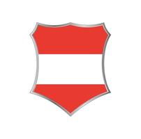 Flag of Austria with silver frame vector