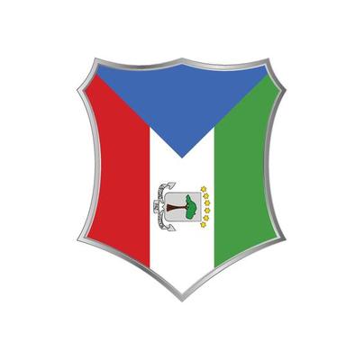 Flag of Equatorial Guinea with silver frame vector