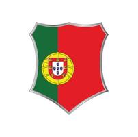 Flag of Portugal with silver frame vector