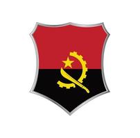 bandera de angola con marco plateado vector