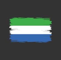 Flag of Sierra Leone with brush style vector
