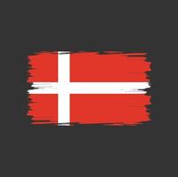 Flag of Denmark with watercolor brush style vector