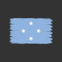 Flag of Micronesia with brush style vector