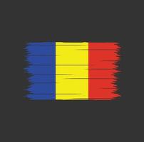 Romania or Chad Flag Brush vector