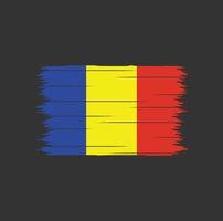 pincel de bandera de rumania o chad vector