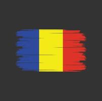 Romania or Chad Flag Brush vector