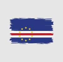 bandera de cabo verde con estilo de pincel de acuarela vector