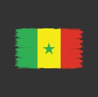Flag of Senegal with watercolor brush style vector