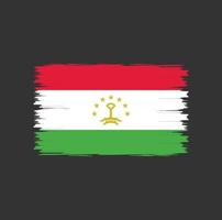 Flag of Tajikistan with brush style vector