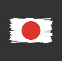 Flag of Japan with watercolor brush style vector