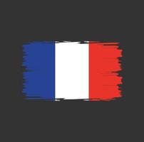 bandera de francia con estilo de pincel de acuarela vector