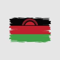 bandera de malawi con estilo de pincel de acuarela vector