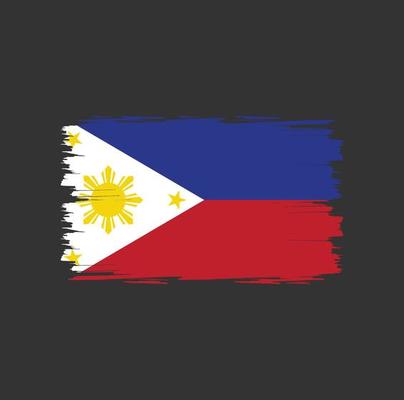 Flag of Philippines with brush style