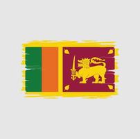 bandera de sri lanka con estilo de pincel vector