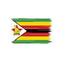 cepillo de bandera de zimbawe vector