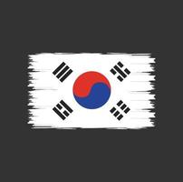 bandera de corea del sur con vector de estilo de pincel de acuarela