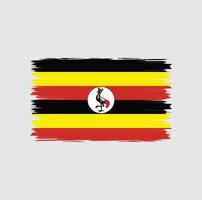 Flag of Uganda with brush style vector