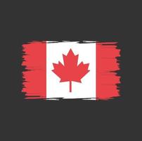 bandera de canadá con estilo de pincel de acuarela vector